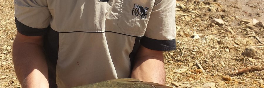 Dirk Lourens met een van sy vele pragtige varswater-blinklywe wat hy onlangs gevang het   